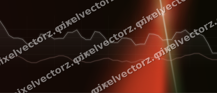 Glowing neon chart background in red and orange