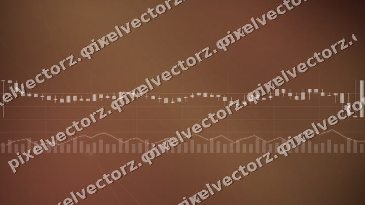 Glowing neon chart background in red and orange