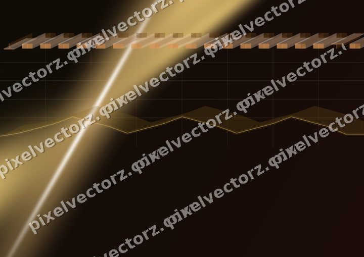 Glowing neon chart background in orange and amber