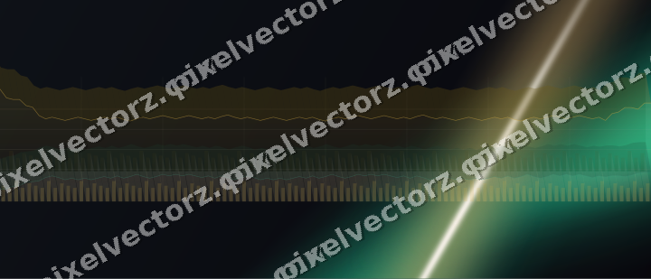 Glowing neon chart background in amber and green