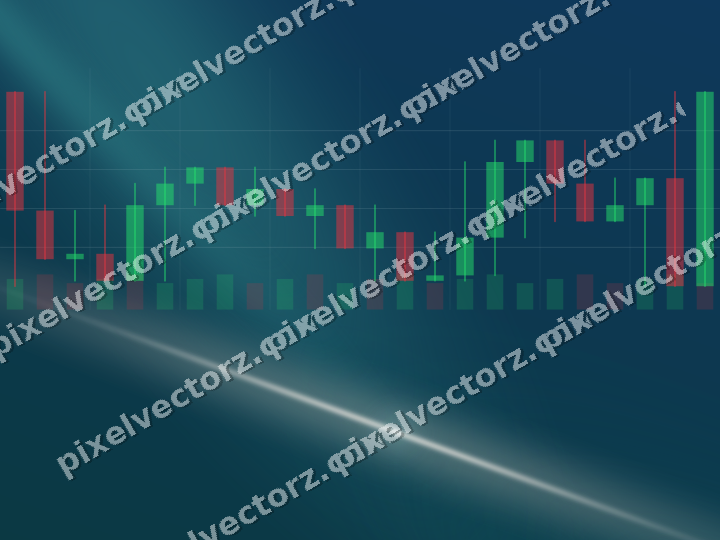 Glowing neon chart background in dark teal and orange