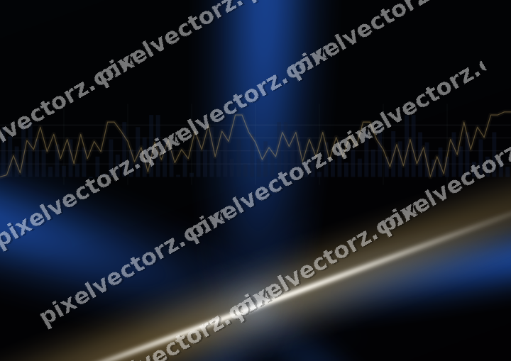 Glowing neon chart background in blue and amber