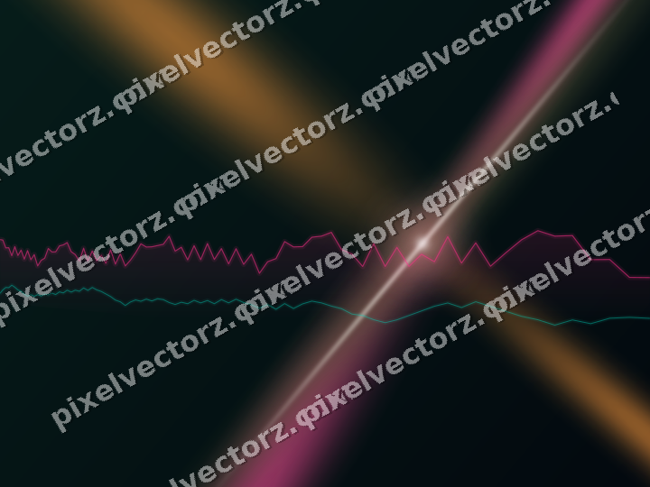 Glowing neon chart background in pink and orange