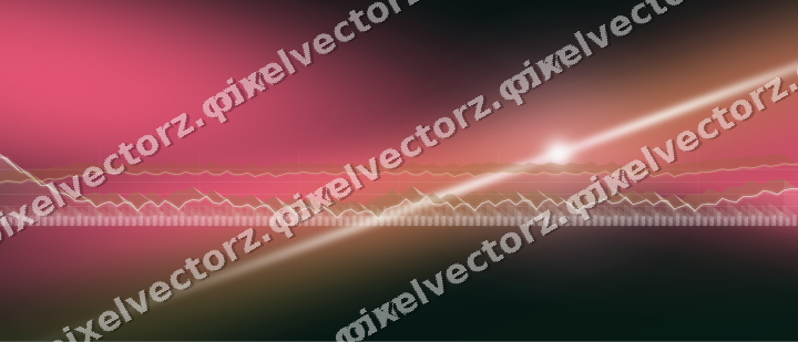 Glowing neon chart background in pink and amber
