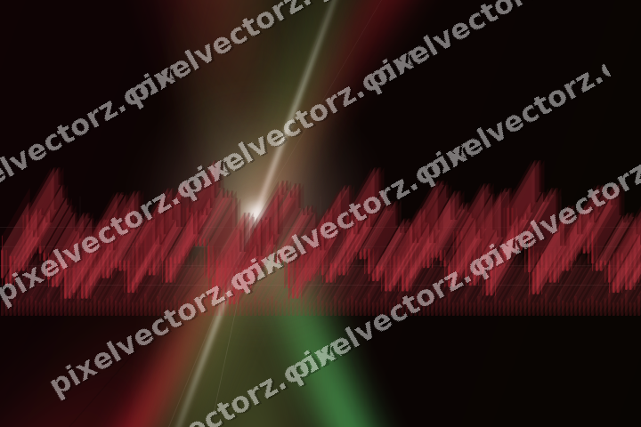 Glowing neon chart background in red and green
