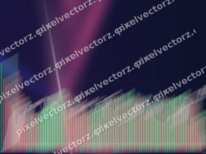 Glowing neon chart background in pink and blue