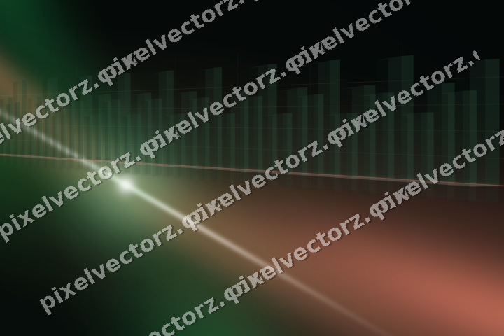 Glowing neon chart background in green and red