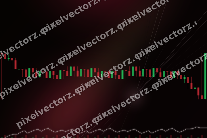 Glowing neon chart background in pink and red