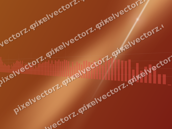Glowing neon chart background in red and orange
