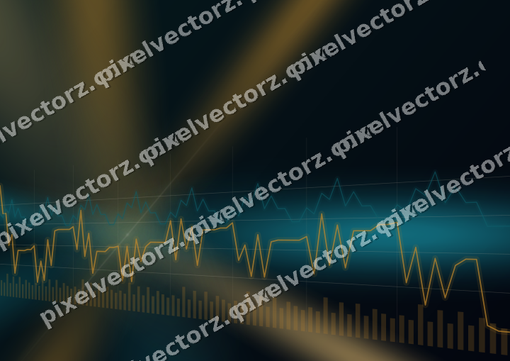 Glowing neon chart background in amber and teal