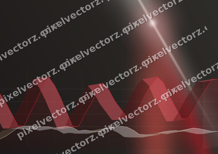 Glowing neon chart background in red and pale amber