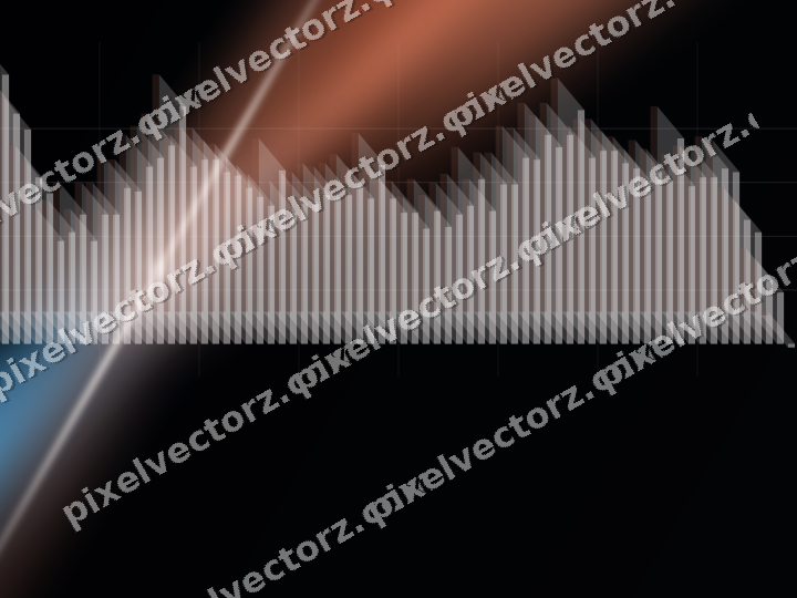 Glowing neon chart background in orange and cyan