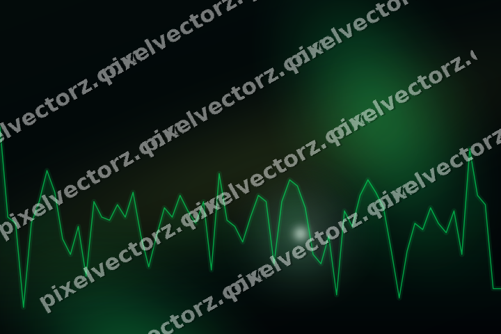 Glowing neon chart background in green and lime
