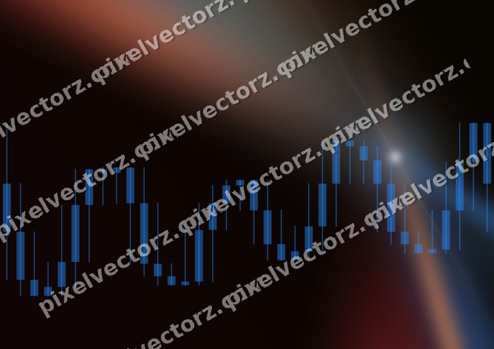 Glowing neon chart background in blue and red