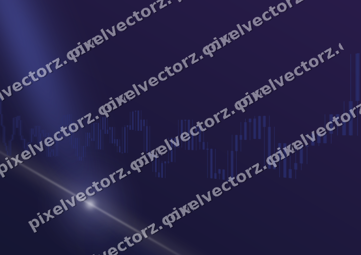 Glowing neon chart background in dark blue and amber