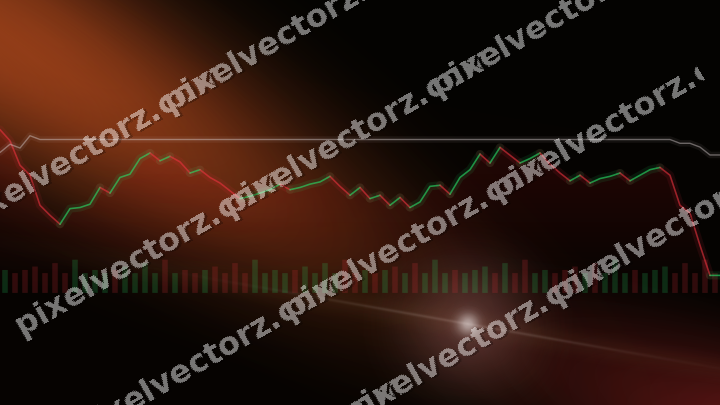 Glowing neon chart background in red and orange