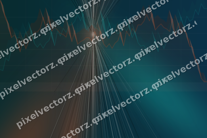 Glowing neon chart background in orange and teal