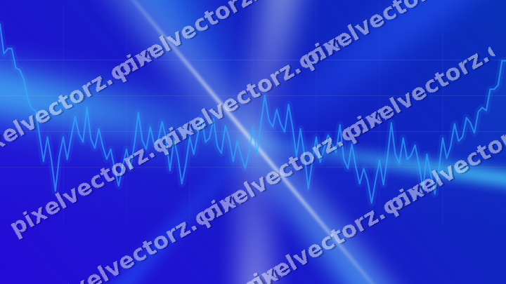 Glowing neon chart background in cyan and blue