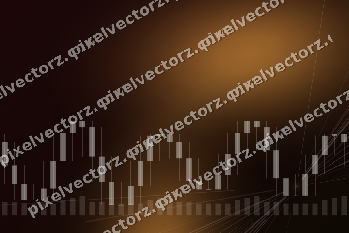 Glowing neon chart background in orange and amber