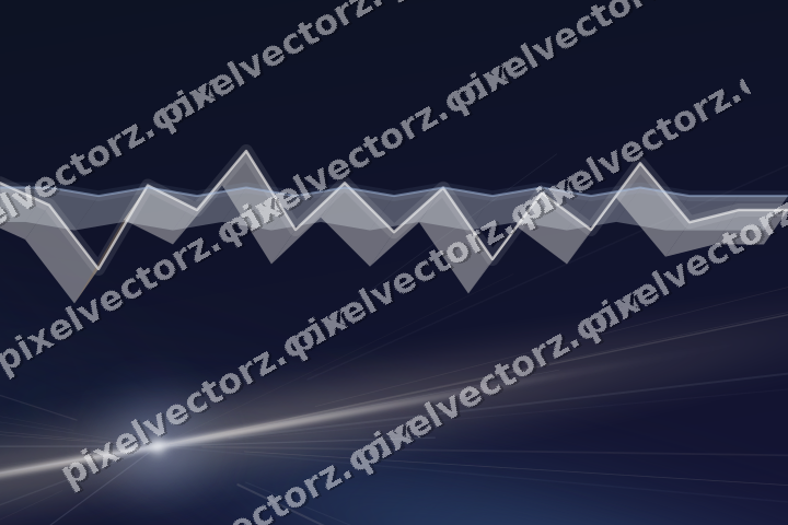 Glowing neon chart background in dark blue and red