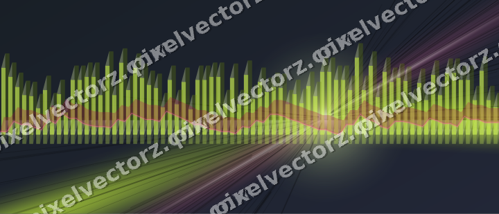 Glowing neon chart background in lime and amber