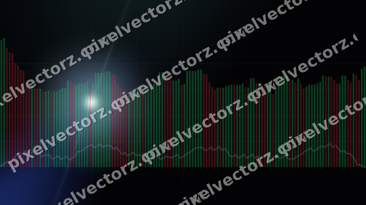 Glowing neon chart background in blue and cyan