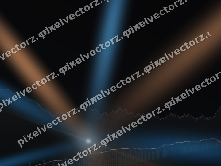 Glowing neon chart background in blue and orange