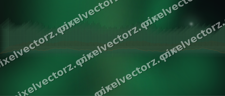 Glowing neon chart background in green and orange