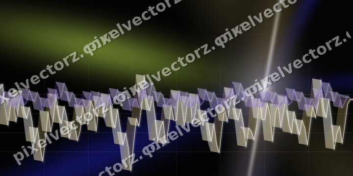 Glowing neon chart background in blue and purple