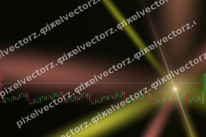 Glowing neon chart background in yellow and red
