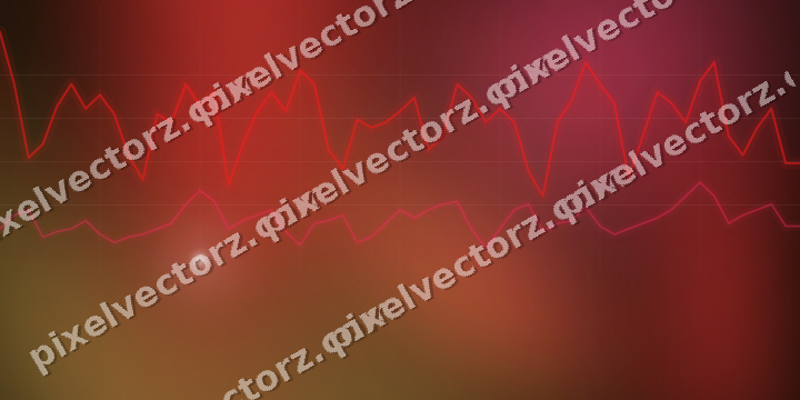 Glowing neon chart background in red and orange