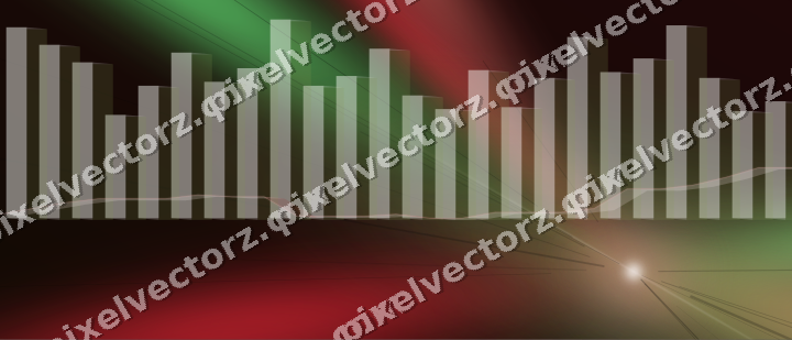 Glowing neon chart background in red and green