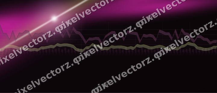 Glowing neon chart background in magenta and lime