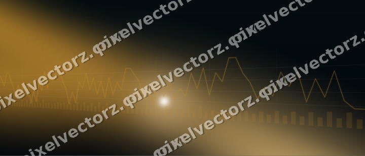 Glowing neon chart background in amber and teal