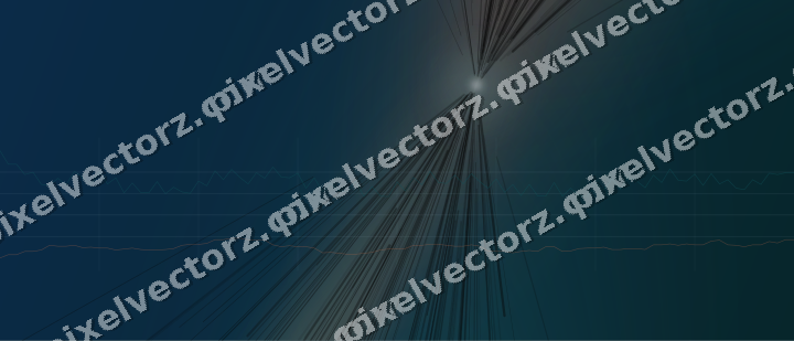 Glowing neon chart background in dark teal and orange