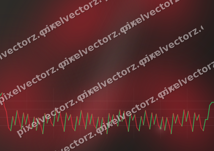 Glowing neon chart background in red and pale amber
