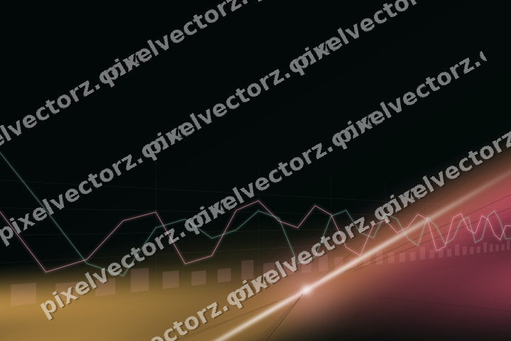Glowing neon chart background in pink and amber