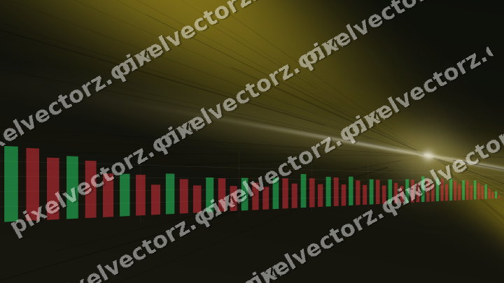 Glowing neon chart background in amber and yellow