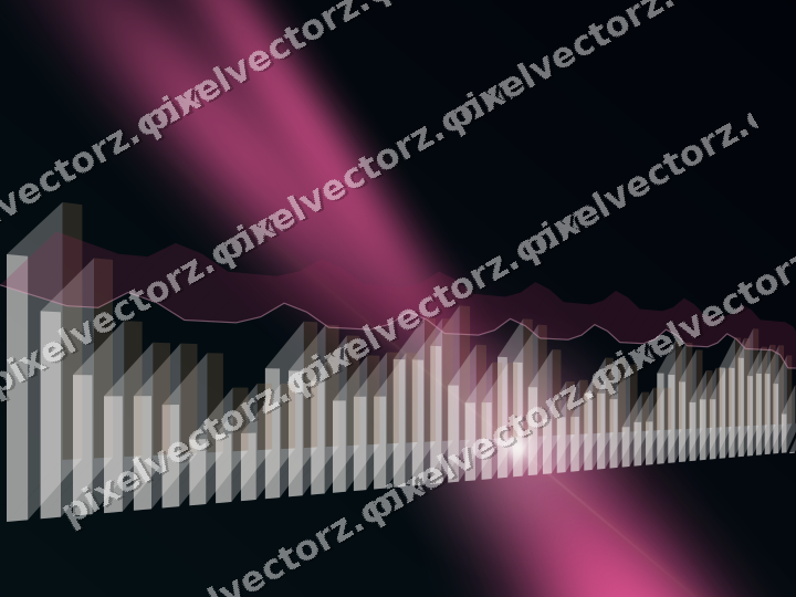 Glowing neon chart background in pink and cyan