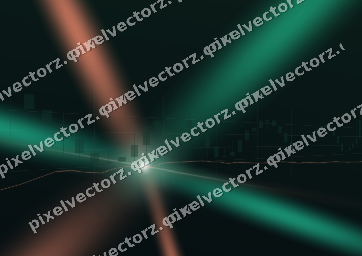Glowing neon chart background in green and orange