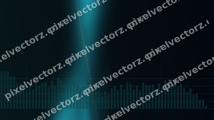 Glowing neon chart background in teal and orange