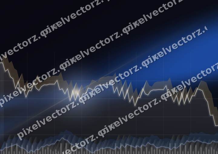 Glowing neon chart background in blue and amber