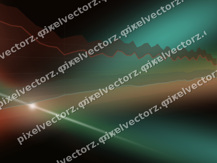 Glowing neon chart background in red and orange