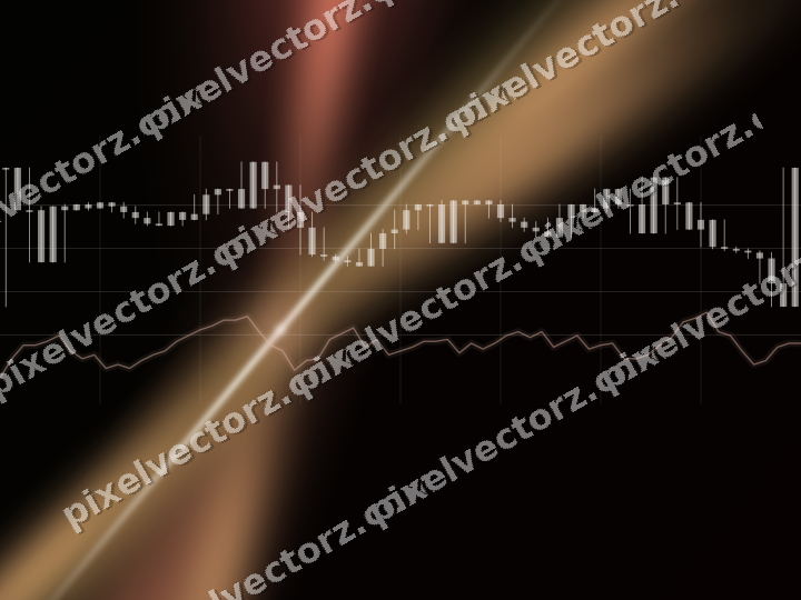 Glowing neon chart background in red and orange