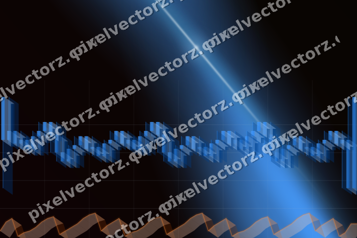 Glowing neon chart background in blue and red
