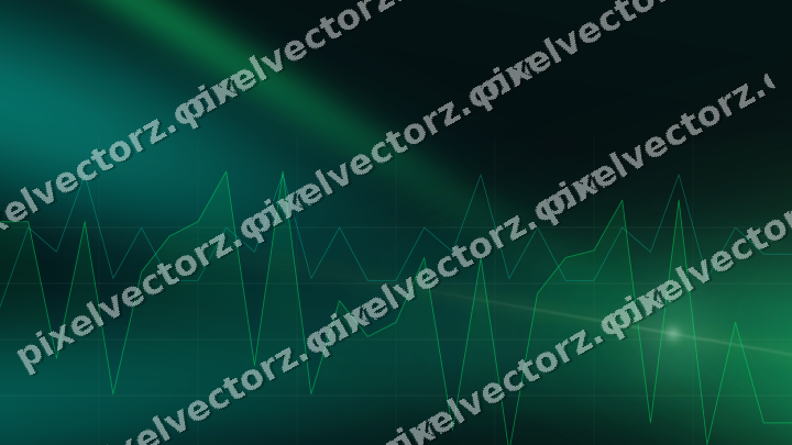 Glowing neon chart background in green and lime