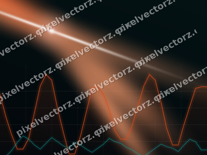 Glowing neon chart background in orange and teal