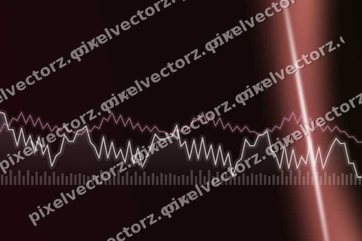 Glowing neon chart background in pink and red