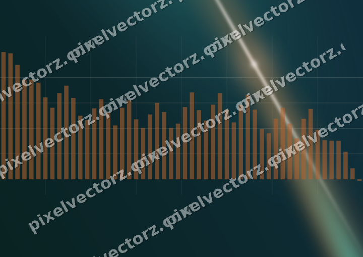 Glowing neon chart background in orange and teal
