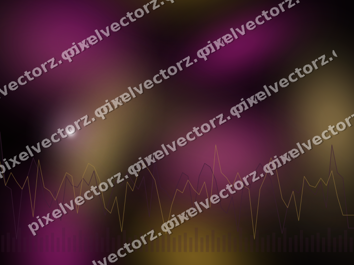 Glowing neon chart background in magenta and amber